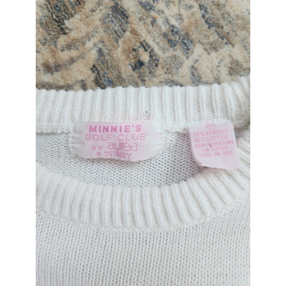 Disney Minnie's Golf Club by Aurea Sweater Women S White Excellent Vintage Golf - Picture 4 of 6